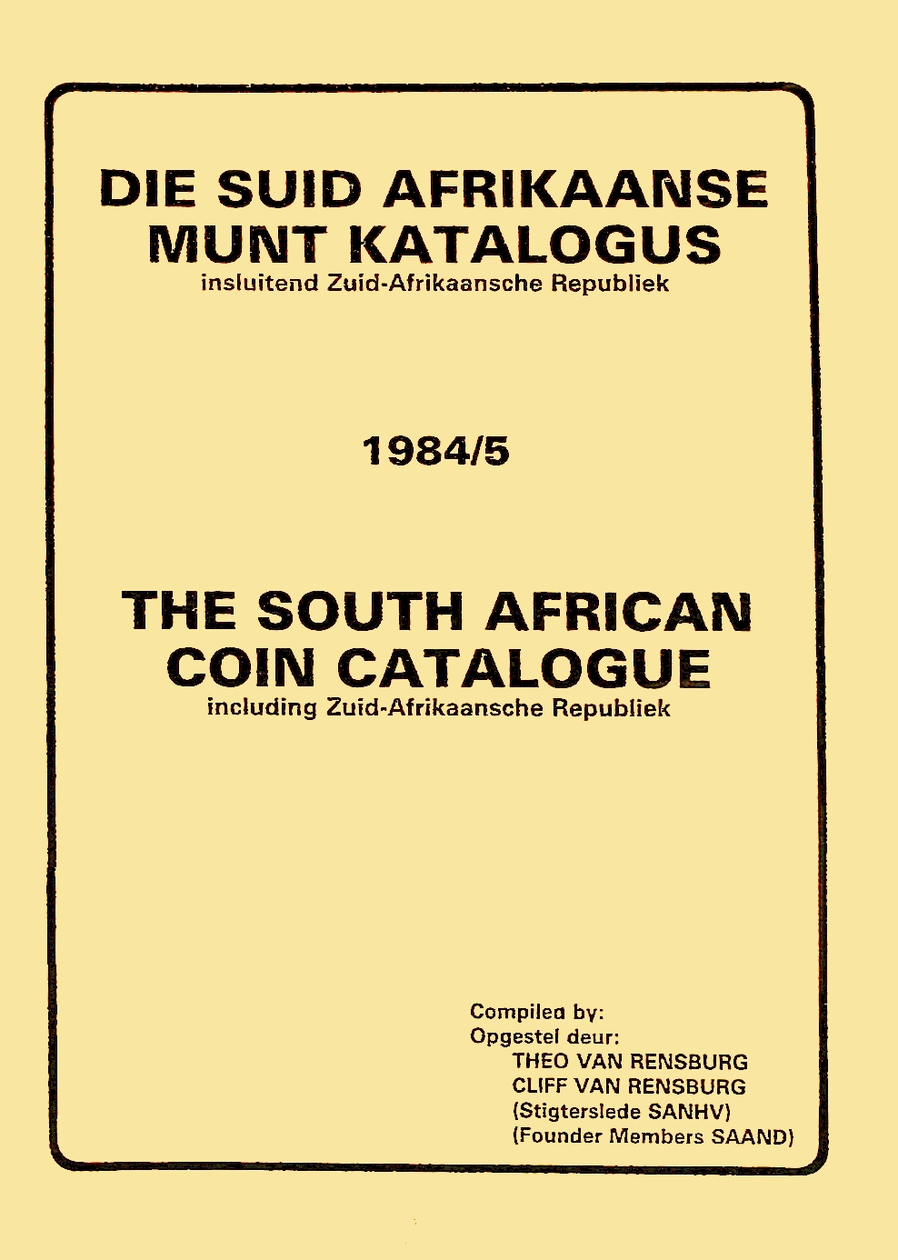 Randburg Coin Catalogue 1984 to 1985